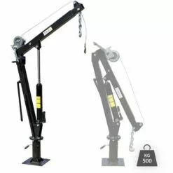 HELLOSHOP26 Grue De Levage Pick Up Avec Treuil 500 Kg Tête Pivotante 360° Charger Décharger