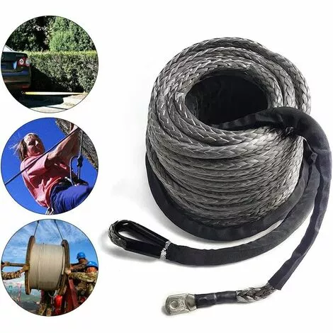 GOJOY Fil De Treuil 10MMx30M, Treuil De Véhicule De Capacité De Charge Du Câble De Ligne Synthétique 23809Lbs 4 GOJOY Fil De Treuil 10MMx30M, Treuil De Véhicule De Capacité De Charge Du Câble De Ligne Synthétique 23809Lbs – Image 4