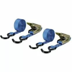 ABTECH Lot De 2 Sangles D'arrimage à Cliquet - Crochet Type S - 500 Kg - 5m X 25mm