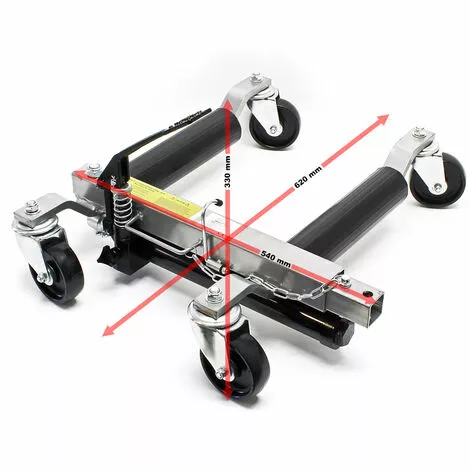 WILTEC Paire Chariots Déplacement 2x Crics Go Jack Hydraulique 680kg Pce Chrage Jusqu'à 30cm Largeur Pneu 2 WILTEC Paire Chariots Déplacement 2x Crics Go Jack Hydraulique 680kg Pce Chrage Jusqu'à 30cm Largeur Pneu – Image 2