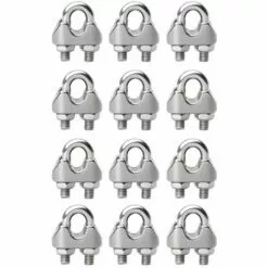 VERSAILLESFR Serre-câbles Étrie M3, 12 Pcs U Boulon Clip De Câble En Acier Inoxydable Pour Fixer Les Câbles, Connecter La Corde à Linge De La Visière (Acier Inoxydable 304), Versailles