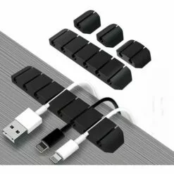 Clips Câble Organisateur Bureau, Support Clips Cable Gestion, Auto-adhésifs, Range Attache Câble Bureau Pour Rangement Câbles De Souris,USB,Écouteur,Téléphone (Noir),Irisfr,5Pcs