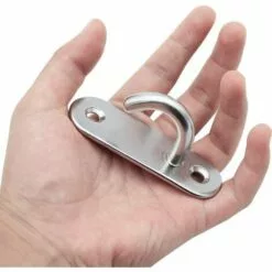 Inox Crochets De Plafond M8 Crochets Ouverts Ovales Ancre De Plaque Œil Crochet De Montage à Vis Murale Pour Hamac Yoga Moustiquaire Bateau Gréement Quincaillerie De Pont Marin，Starlight，2pcs -Treuil, cric, palan et accessoires Soldes Boutique 51282908 5