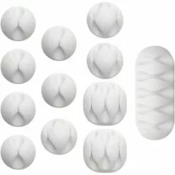 ZHUOXUAN Système De Gestion Des Cordons De Clips De Câble Blancs Polyvalents, Pour Organiser Les Cordons De Câbles à La Maison Et Au Bureau, Supports De Cordon Auto-adhésifs Organisateur De Câbles De Bureau
