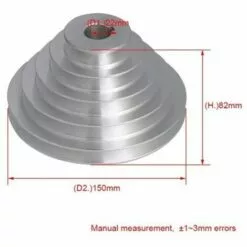 TINOR Poulie En Aluminium 5 Niveaux - 19 Mm De Diamètre Intérieur, 54 à 150 Mm De Diamètre Extérieur, 12,7 Mm De Largeur - Pour Courroie De Distribution Trapézoïdale Type A -Treuil, cric, palan et accessoires Soldes Boutique 52064999 5