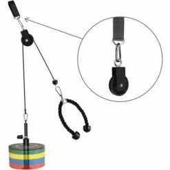 TINOR Poulie Pour Cable, Poulie Musculation Avec Sangle De Suspension Et Mousqueton Poulie De Levage Pivotant à Poulie Simple (2Pcs) -Treuil, cric, palan et accessoires Soldes Boutique 52065031 5
