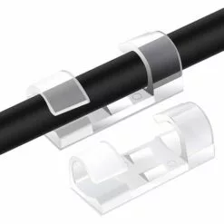 ALMI 60Pcs Clips Câble, Clips Rangement De Câble Avec De Tampons Auto Adhésifs Solides, Organiseur De Fils Electriques Pour Câbles Dans Une Maison/Bureau