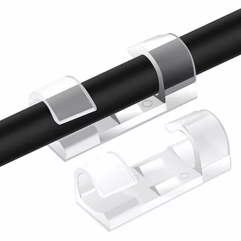 ALMI 60Pcs Clips Câble, Clips Rangement De Câble Avec De Tampons Auto Adhésifs Solides, Organiseur De Fils Electriques Pour Câbles Dans Une Maison/Bureau 1 ALMI 60Pcs Clips Câble, Clips Rangement De Câble Avec De Tampons Auto Adhésifs Solides, Organiseur De Fils Electriques Pour Câbles Dans Une Maison/Bureau