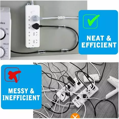 ALMI 60Pcs Clips Câble, Clips Rangement De Câble Avec De Tampons Auto Adhésifs Solides, Organiseur De Fils Electriques Pour Câbles Dans Une Maison/Bureau 5 ALMI 60Pcs Clips Câble, Clips Rangement De Câble Avec De Tampons Auto Adhésifs Solides, Organiseur De Fils Electriques Pour Câbles Dans Une Maison/Bureau – Image 5
