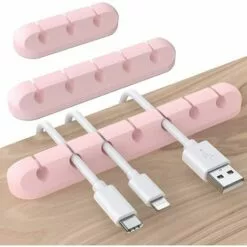 ALMI Clips Câble Organisateur Bureau. Lot De 3 Support De Câble. Organisateur De Cordon. Gestion Des Cables. Câble Rangement Pour USB Câbles De Chargeur/Souris/Écouteur/PC
