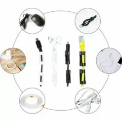 ALMI Cable Management, Range Cable, Rangements Bureau De Câbles, Attache Cable Adhesif, 100Pcs Clips Cable Adhésifs, Gestionde Câble Support Organiseur De Fils Electriques -Treuil, cric, palan et accessoires Soldes Boutique 52065744 3