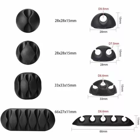 READCLY 12 Pack Clips De Câble Durable, Rangements De Câbles Et Serre-câbles, Organiseur Et Gestion De Bureau Pour TV PC Ordinateur Portable Maison Etc, Noir 4 READCLY 12 Pack Clips De Câble Durable, Rangements De Câbles Et Serre-câbles, Organiseur Et Gestion De Bureau Pour TV PC Ordinateur Portable Maison Etc, Noir – Image 4