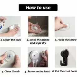 Crochets à Ventouse Sous Vide Lot De 2, Ventouse Crochet Puissante Sans Perçage, Crochets De Salle De Bain De Cuisine Etanches Réutilisables, Max 5kg (Noir) GrooFoo -Treuil, cric, palan et accessoires Soldes Boutique 52660655 5