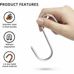 Lot De 15 Crochets De Boucher En Acier Inoxydable - 15 Cm - Crochets De Boucher - Crochets En Forme De S - Pour Salle De Bain, Chambre à Coucher, Bureau, Cuisine, Magasin, Travail De La Viande GrooFoo -Treuil, cric, palan et accessoires Soldes Boutique 52660698 3