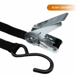 Lot De 2 Sangles D'arrimage à Cliquet Et 2 Crochets S - 25 Mm X 5 M - Noir - Linxor - Noir -Treuil, cric, palan et accessoires Soldes Boutique 52884187 3