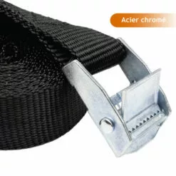 Lot De 2 Sangles D'arrimage Avec Boucle - 25 Mm X 5 M - Noir - Linxor - Noir -Treuil, cric, palan et accessoires Soldes Boutique 52884195 3