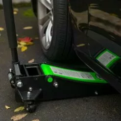 KRAFT MÜLLER Cric Hydraulique Kraft Müller Professionnel 2.25T, Haut. De Levage 49,5cm, Levée Rapide Avec Système à Double-pompe, Noir/Vert -Treuil, cric, palan et accessoires Soldes Boutique 53042275 4