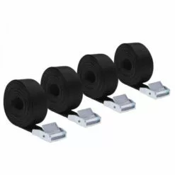 Lot De 4 Sangles D'arrimage Avec Boucle - 25 Mm X 2,5 M - Noir - Linxor - Noir