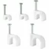 ALMI 500 PCS Attache-Câble Ronde Avec Clou En Acier Clips Muraux Pour Câbles Clips De Câbles Ronds Pour La Gestion Des Câbles Fixation Et Organisateur De Fils(4 Mm /5 Mm /6 Mm /8 Mm /10 Mm, Blanc)