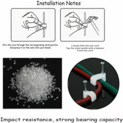 ALMI 500 PCS Attache-Câble Ronde Avec Clou En Acier Clips Muraux Pour Câbles Clips De Câbles Ronds Pour La Gestion Des Câbles Fixation Et Organisateur De Fils(4 Mm /5 Mm /6 Mm /8 Mm /10 Mm, Blanc) -Treuil, cric, palan et accessoires Soldes Boutique 53853875 3