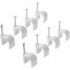 ALMI Câble Rond Clips, 100 Pièces Gestion De Câbles Avec Clou Cable Mur Attaches Câbles Pour Ethernet Organiseur Electrique Fil (10 Mm, Blanc)