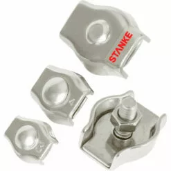 Seilwerk STANKE 5x Serre-Câble Plat Selle Unique Acier Inoxydable Taille 2 Connecteur Inox Pour Câble D’Acier 2mm