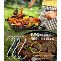 SUPERMARKET 10 Crochet De Boucher En Acier Inoxydable,s Crochets,120x4mm,Crochet S Pour BBQ,Viande,Saucisse,Batterie Cuisine,antirouille,robuste Et Durable，Superma -Treuil, cric, palan et accessoires Soldes Boutique 54053468 3
