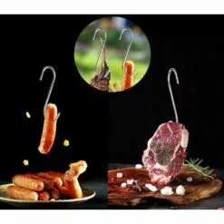 SUPERMARKET 10 Crochet De Boucher En Acier Inoxydable,s Crochets,120x4mm,Crochet S Pour BBQ,Viande,Saucisse,Batterie Cuisine,antirouille,robuste Et Durable，Superma -Treuil, cric, palan et accessoires Soldes Boutique 54053468 5