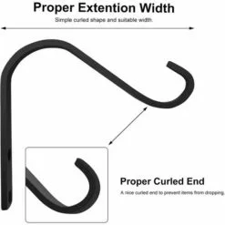 Crochet Suspension Plante Décoratifs 3 Pouces Pour Mangeoires D'oiseaux D'usines Extérieures Cintres, Crochets De Suspension Muraux Noirs, Paquet De 4,Starlight -Treuil, cric, palan et accessoires Soldes Boutique 54252507 4