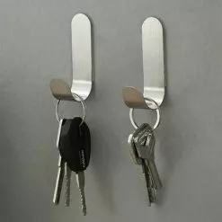 SUPERMARKET 8 Pièces Crochet Adhésif En Acier Inoxydable，Crochets Auto-adhésif Crochet ，pour Serviette, Clés, Maison, Cuisine, Salle De Bain, Anti-rouille Et étanche,Superma,argent -Treuil, cric, palan et accessoires Soldes Boutique 54253501 3