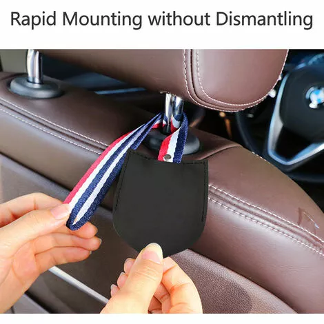 SUPERSELLER Crochets En Cuir De Haute Qualité Sièges Crochets Répressibles Crochets Pour Sièges Arrière - Beige 4 SUPERSELLER Crochets En Cuir De Haute Qualité Sièges Crochets Répressibles Crochets Pour Sièges Arrière - Beige – Image 4