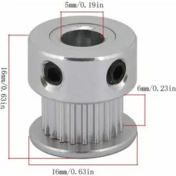 TINOR Pack-of-10 Poulie De Distribution GT2 Avec Dents Pour Imprimante 3D 20 Teeth, 5mm Bore, 6mm Width -Treuil, cric, palan et accessoires Soldes Boutique 54497349 3