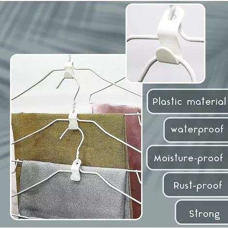 VERSAILLESFR 30 Pièces Crochets De Connecteur De Cintre De Vêtements Connecteurs De Cintre Peu Encombrants Clips De Suspension Fermés Clips D'Extension De Cintre Blancs Avec Sac En Tissu à Cordon,Versailles 2 VERSAILLESFR 30 Pièces Crochets De Connecteur De Cintre De Vêtements Connecteurs De Cintre Peu Encombrants Clips De Suspension Fermés Clips D'Extension De Cintre Blancs Avec Sac En Tissu à Cordon,Versailles – Image 2