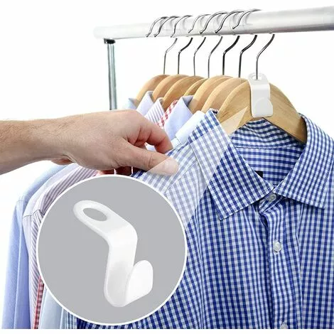 VERSAILLESFR 30 Pièces Crochets De Connecteur De Cintre De Vêtements Connecteurs De Cintre Peu Encombrants Clips De Suspension Fermés Clips D'Extension De Cintre Blancs Avec Sac En Tissu à Cordon,Versailles 4 VERSAILLESFR 30 Pièces Crochets De Connecteur De Cintre De Vêtements Connecteurs De Cintre Peu Encombrants Clips De Suspension Fermés Clips D'Extension De Cintre Blancs Avec Sac En Tissu à Cordon,Versailles – Image 4