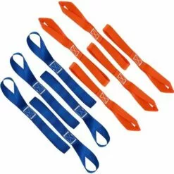 VERSAILLESFR 10 Pcs 11.6" Attache Souple à Boucle, Capacité De Charge De 1500 Lb , 4500 Lb De Ceintures De Force De Rupture, Ceintures Pour Le Remorquage Sécurisé De Motos Moto ATV UTV (blue+orange),Versailles