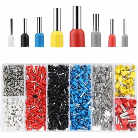 SUPERMARKET Embout De Cablage, Chaussures Set, Lot De 1200 Embouts De Câble Set De Douilles Isotherme 0,5–10 Mm² Pour Câble Bricolage, Etc. (1200 Cosses) 1 SUPERMARKET Embout De Cablage, Chaussures Set, Lot De 1200 Embouts De Câble Set De Douilles Isotherme 0,5–10 Mm² Pour Câble Bricolage, Etc. (1200 Cosses)