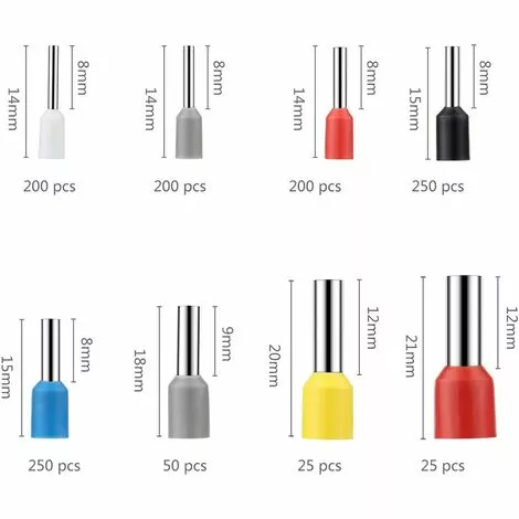 SUPERMARKET Embout De Cablage, Chaussures Set, Lot De 1200 Embouts De Câble Set De Douilles Isotherme 0,5–10 Mm² Pour Câble Bricolage, Etc. (1200 Cosses) 2 SUPERMARKET Embout De Cablage, Chaussures Set, Lot De 1200 Embouts De Câble Set De Douilles Isotherme 0,5–10 Mm² Pour Câble Bricolage, Etc. (1200 Cosses) – Image 2