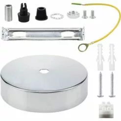 Ceiling Rose Pendant Cable Grip Flex Pince Plaque Pour Luminaire 100mm Choisir Lampe Suspension Multi Couleur Complet Ensemble Chrome—Triomphe