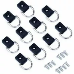LTS FAFA Kayak D Anneau, 10 Pièces Pêche Kayak Anneaux En D, Bateau Cano? D Anneaux, Sécurité Kayak D Anneaux, Kayak D'Anneau, Pour Accessoires Voile Pêche En Cano? Kayak, Acier Inoxydable (Noir)