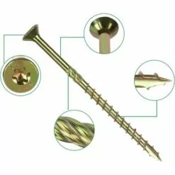ALMI Lot De 50 Vis A Bois Torx, Vis à Bois 6x100mm En Acier Zingué Jaune Tête Torx Type, Vis à Panneaux D’aggloméré Universelle - Vis Bois 100mm 8 ALMI Lot De 50 Vis A Bois Torx, Vis à Bois 6x100mm En Acier Zingué Jaune Tête Torx Type, Vis à Panneaux D’aggloméré Universelle - Vis Bois 100mm -Treuil, cric, palan et accessoires Soldes Boutique 57117454 4