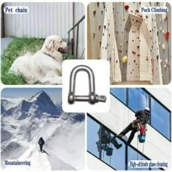 DECKON Manille En Acier Inoxydable En Forme De D, Filetée, Utilisée Pour Le Gréement Lourd, Le Recyclage De Véhicules, Le Remorquage, Facile à Transporter M5 -Treuil, cric, palan et accessoires Soldes Boutique 57241670 3