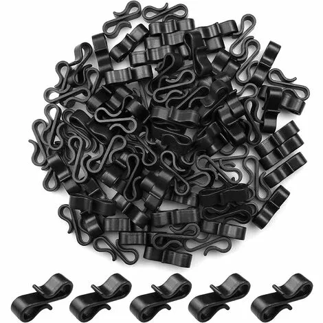 STARLIGHT SL.GT 50 Pièces Crochets De Gouttière En Plastique Crochet De Lumière De Noël Crochets à Pince En Forme S(Noir) 1 STARLIGHT SL.GT 50 Pièces Crochets De Gouttière En Plastique Crochet De Lumière De Noël Crochets à Pince En Forme S(Noir)