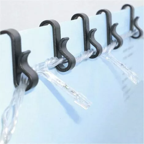 STARLIGHT SL.GT 50 Pièces Crochets De Gouttière En Plastique Crochet De Lumière De Noël Crochets à Pince En Forme S(Noir) 2 STARLIGHT SL.GT 50 Pièces Crochets De Gouttière En Plastique Crochet De Lumière De Noël Crochets à Pince En Forme S(Noir) – Image 2