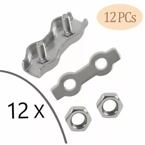 FR-LIFE BR-Vie Serre Cable Acier 3mm 12 Pièces Serre Câbles Duplex Pince De Câble Acier Inoxydable 304 D'agrafe De Câble,Câble Poignées Pour 2mm Câble Métalliques Pince À Câble Corde à Linge 3 FR-LIFE BR-Vie Serre Cable Acier 3mm 12 Pièces Serre Câbles Duplex Pince De Câble Acier Inoxydable 304 D'agrafe De Câble,Câble Poignées Pour 2mm Câble Métalliques Pince À Câble Corde à Linge – Image 3