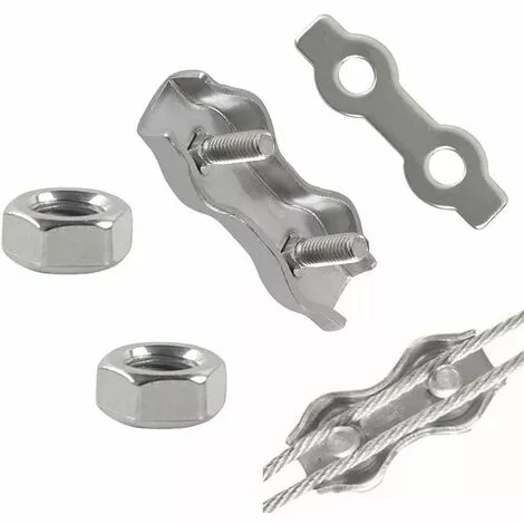 FR-LIFE BR-Vie Serre Cable Acier 3mm 12 Pièces Serre Câbles Duplex Pince De Câble Acier Inoxydable 304 D'agrafe De Câble,Câble Poignées Pour 2mm Câble Métalliques Pince À Câble Corde à Linge 4 FR-LIFE BR-Vie Serre Cable Acier 3mm 12 Pièces Serre Câbles Duplex Pince De Câble Acier Inoxydable 304 D'agrafe De Câble,Câble Poignées Pour 2mm Câble Métalliques Pince À Câble Corde à Linge – Image 4