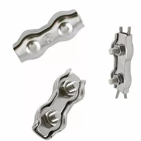 FR-LIFE BR-Vie Serre Cable Acier 3mm 12 Pièces Serre Câbles Duplex Pince De Câble Acier Inoxydable 304 D'agrafe De Câble,Câble Poignées Pour 2mm Câble Métalliques Pince À Câble Corde à Linge 5 FR-LIFE BR-Vie Serre Cable Acier 3mm 12 Pièces Serre Câbles Duplex Pince De Câble Acier Inoxydable 304 D'agrafe De Câble,Câble Poignées Pour 2mm Câble Métalliques Pince À Câble Corde à Linge – Image 5