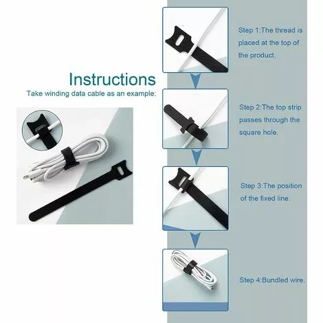 FR-LIFE BR-Vie 100 Pièces Serre-câbles, Réutilisable Serre Cable En Nylon, Reglable Sangles Câbles En Crochet Et Boucle Pour Cordes Et Gestion Des Câbles 15cm, Noir 4 FR-LIFE BR-Vie 100 Pièces Serre-câbles, Réutilisable Serre Cable En Nylon, Reglable Sangles Câbles En Crochet Et Boucle Pour Cordes Et Gestion Des Câbles 15cm, Noir – Image 4