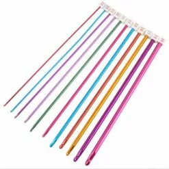 TRIOMPHE 11 Pièces Crochet Tunisien Crochets De Tricot Aluminium Aiguilles à Crochet Tunisien Et Afghan En Aluminium Multicolores Crochet Aiguilles à Tricoter Set Pour Débutants Et Professionnels，T-Audace