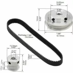 TRIOMPHE 2gt Synchrone Roue 20 60 Dents Bore En Aluminium Poulie Synchrone Gt2 Courroie Système De Poulie，T-Audace -Treuil, cric, palan et accessoires Soldes Boutique 58165059 4