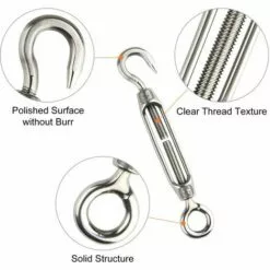 MACARON M4/M5/M6/M8 Tendeur Crochet Et œil En Acier Inoxydable 304 - Lot De 4 LO-Ron -Treuil, cric, palan et accessoires Soldes Boutique 58260805 3